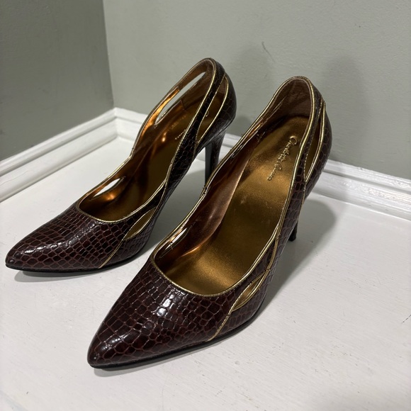 Charlotte Russe Women’s Brown/Gold Stiletto Heels-size 8 - Picture 10 of 11